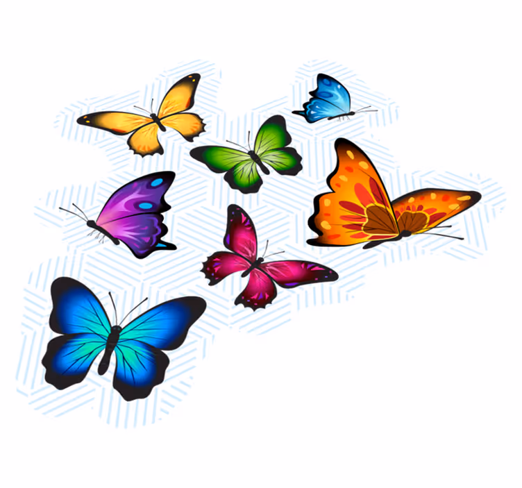 Alfombra vinilica mariposas volando back ground - TenVinilo