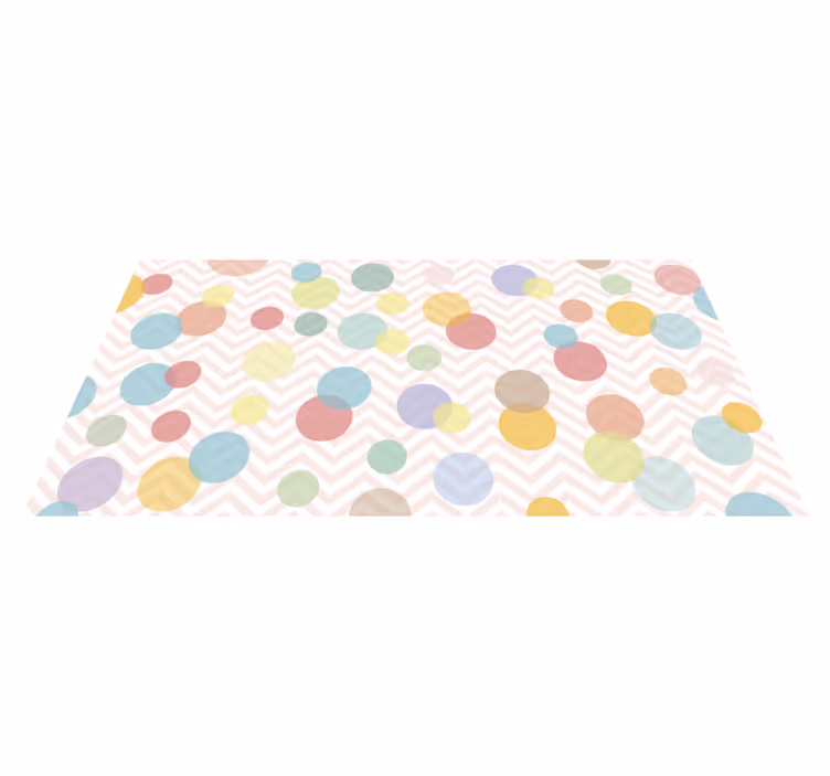 Alfombra vinílica infantil chevron de lunares de colores - TenVinilo