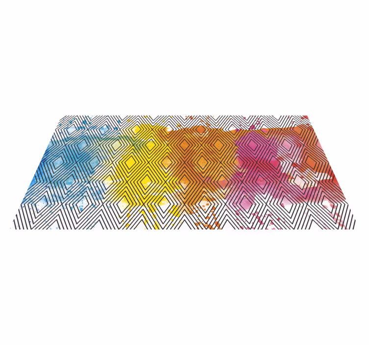 Alfombra vinilica geométrica rombos aquarela - TenVinilo
