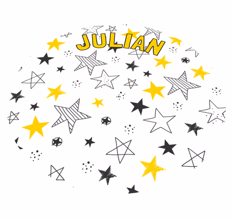 Alfombra vinílica infantil estrellas con nombre - TenVinilo