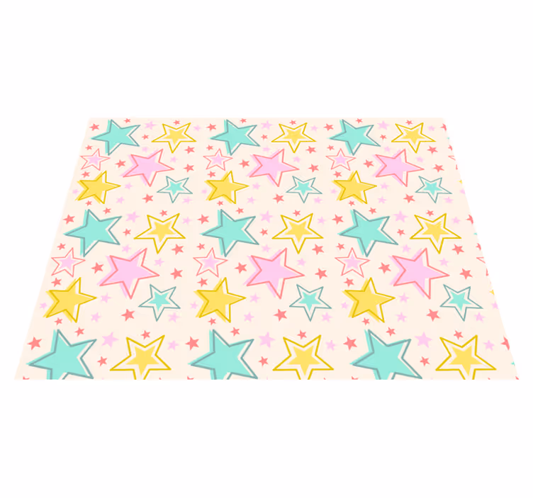 Alfombra vinílica infantil estrellas de colores - TenVinilo