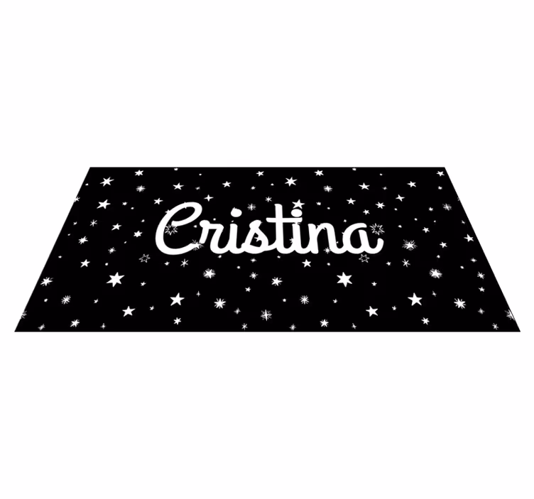 Alfombra vinilica noche estrellada con nombre - TenVinilo
