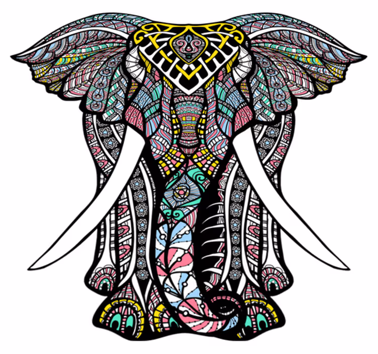 Alfombra vinílica elefante mandala - TenVinilo