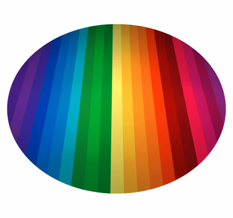 Alfombra vinílica arcoiris a rayas redonda - TenVinilo