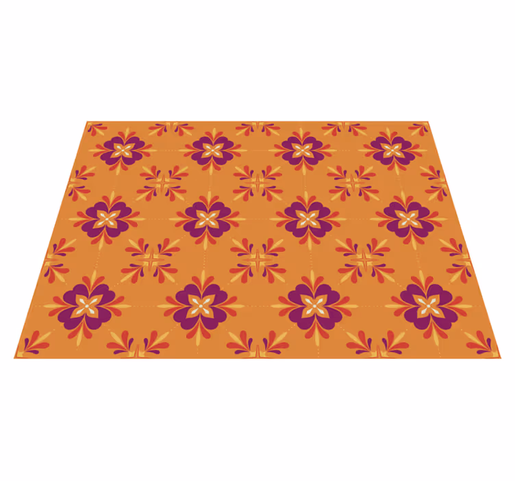 Alfombra vinílica azulejos color naranja - TenVinilo