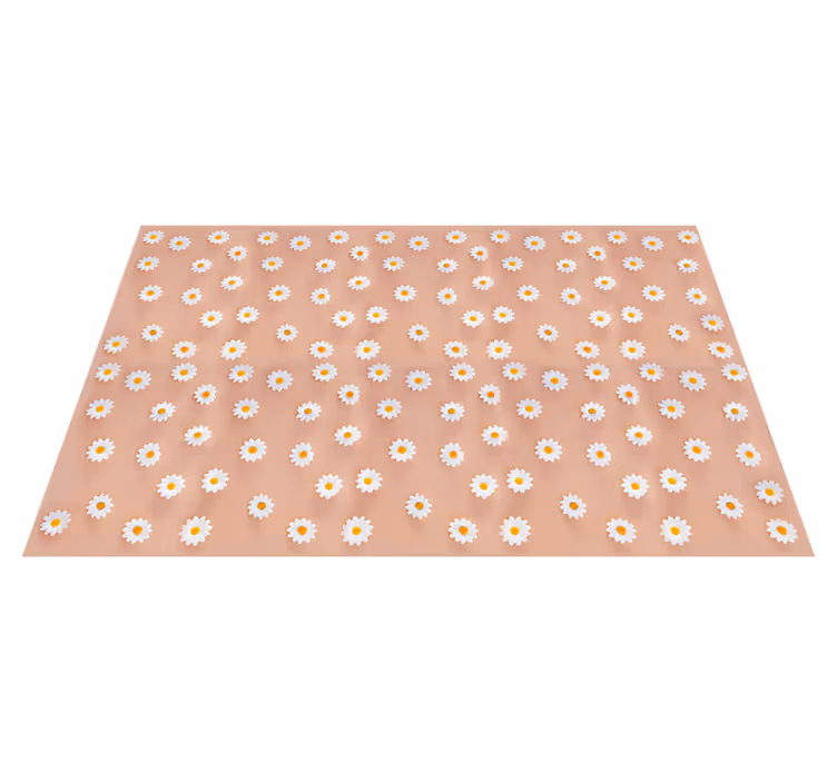 Alfombra vinílica flores patrón de margaritas florales - TenVinilo
