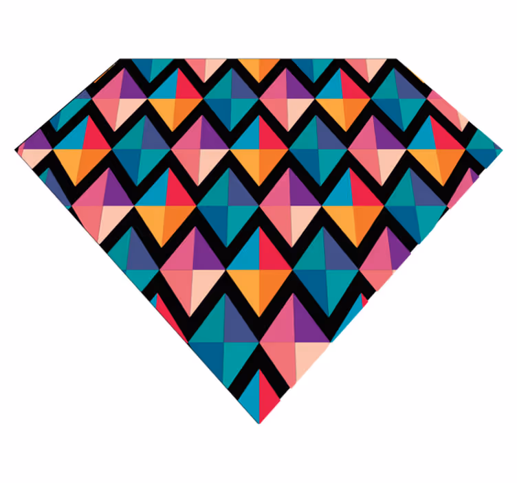 Alfombra vinílica geométrica diamantes coloridos - TenVinilo