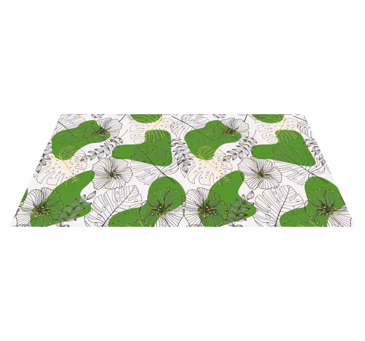 Alfombra vinílica naturaleza hojas verdes - TenVinilo