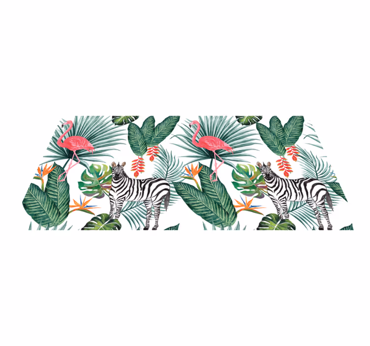 Alfombra vinílica animales fauna tropical - TenVinilo