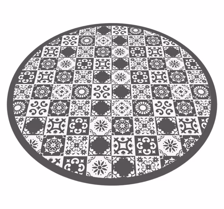 Alfombra vinílica abstracta blanca y gris - TenVinilo