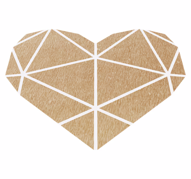 Alfombra de vinilo geométrica corazón beige - TenVinilo