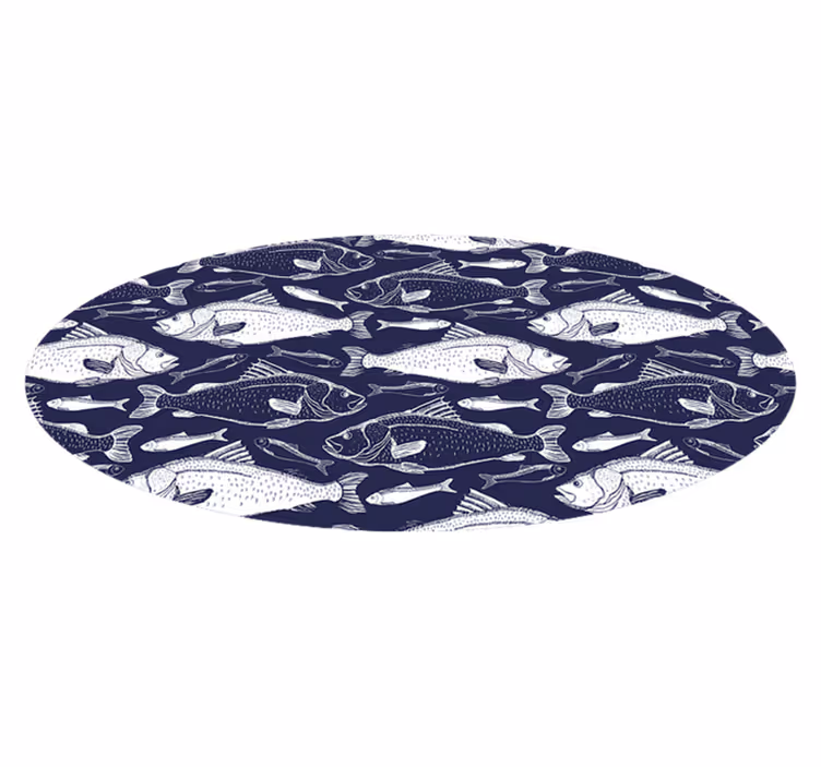 Alfombra vinílica animales patrón de peces marinos - TenVinilo