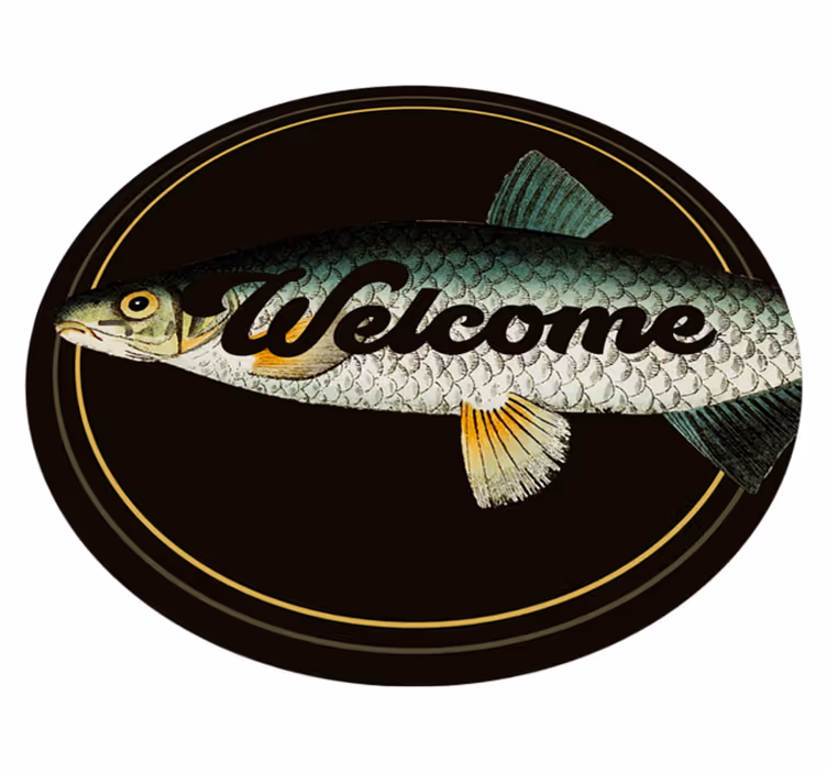 Alfombra vinílica animales entrada de bienvenida para peces - TenVinilo