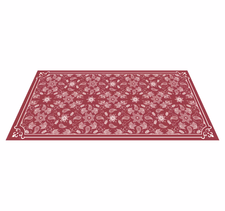 Alfombra vinilica salón con flores paisley - TenVinilo