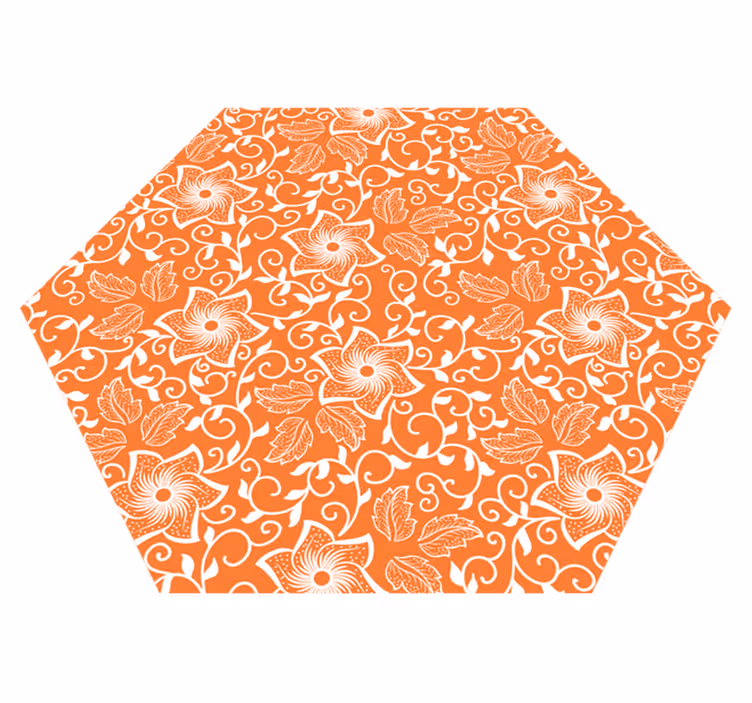 Alfombra vinilo forma hexagonal de paisley - TenVinilo