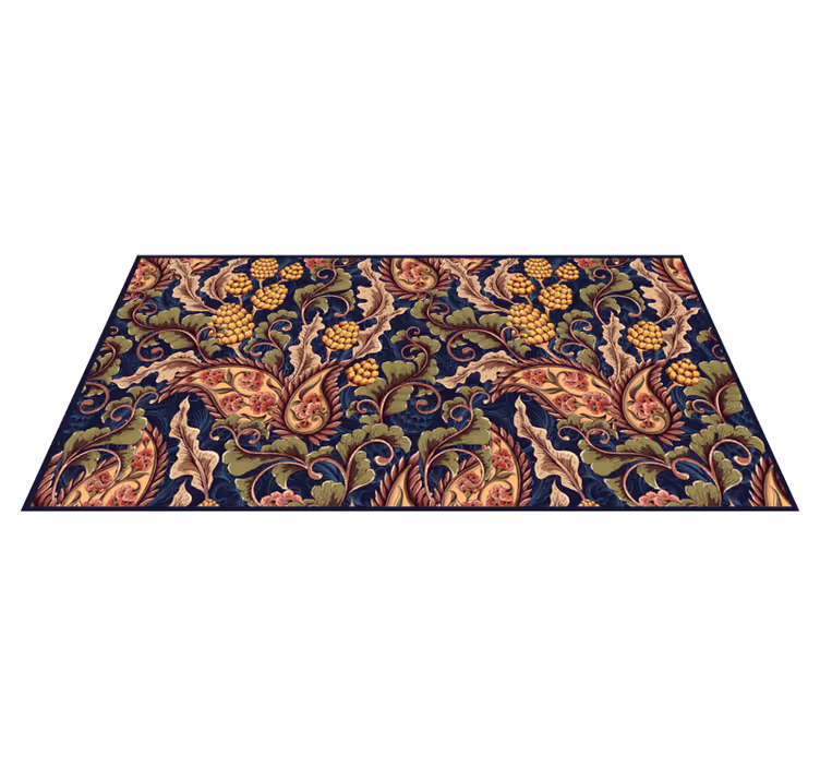 Alfombra vinílica flores ornamentación floral - TenVinilo