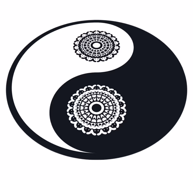 Alfombra vinilo redonda ying yang paisley - TenVinilo
