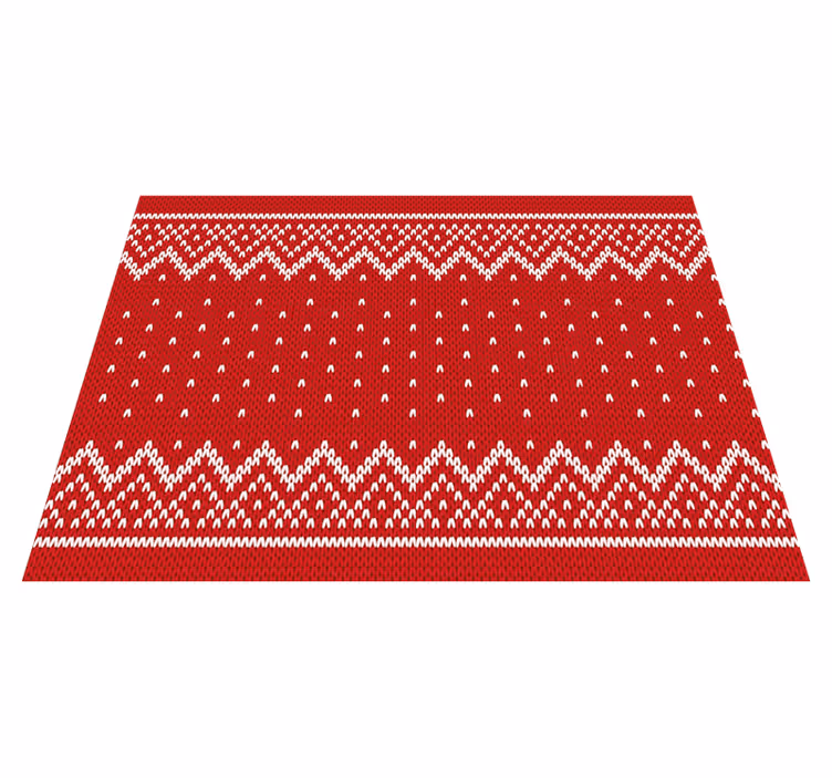 Alfombra vinílica roja patrón de navidad - TenVinilo
