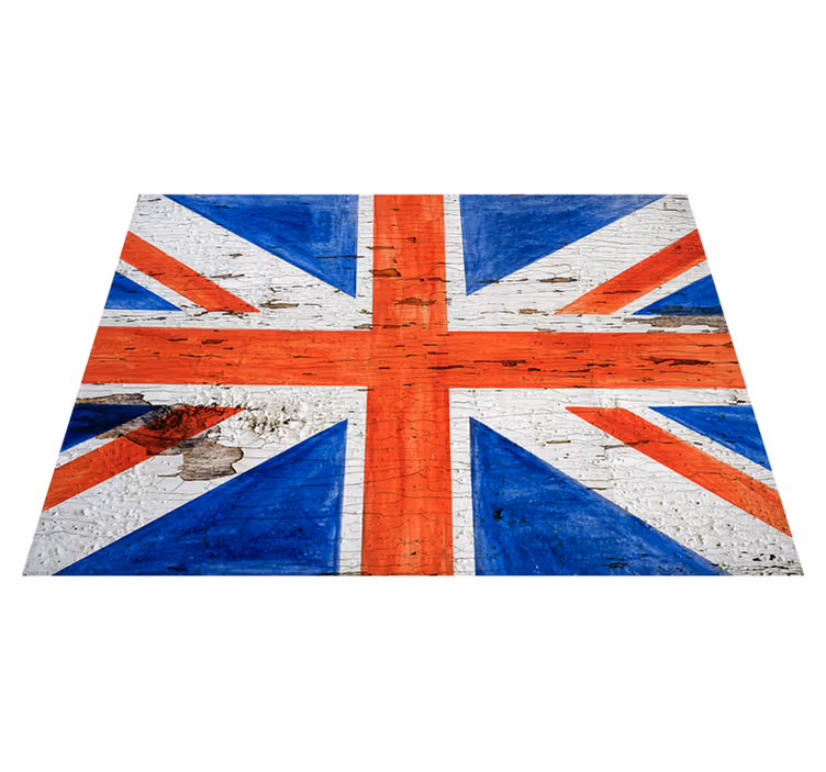 Alfombra vinílica mapamundi union jack angustiada - TenVinilo