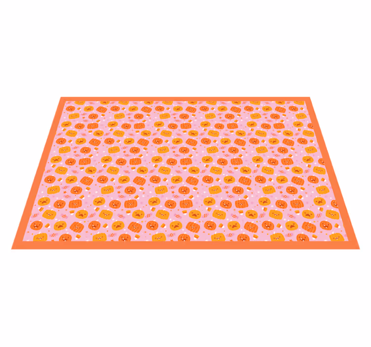Alfombra vinílica Halloween motivo de calabaza - TenVinilo