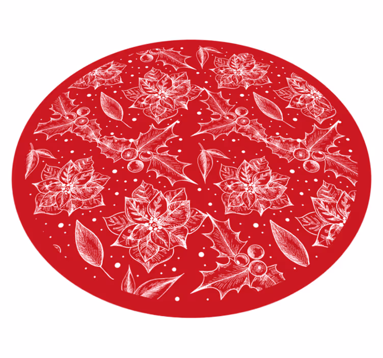 Alfombra vinílica dormitorio Elegante estilo navideño de vinilrug - TenVinilo