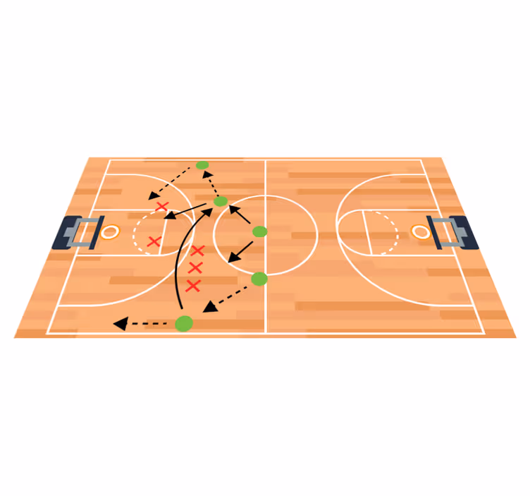 Alfombra vinílica carretera cancha de baloncesto - TenVinilo