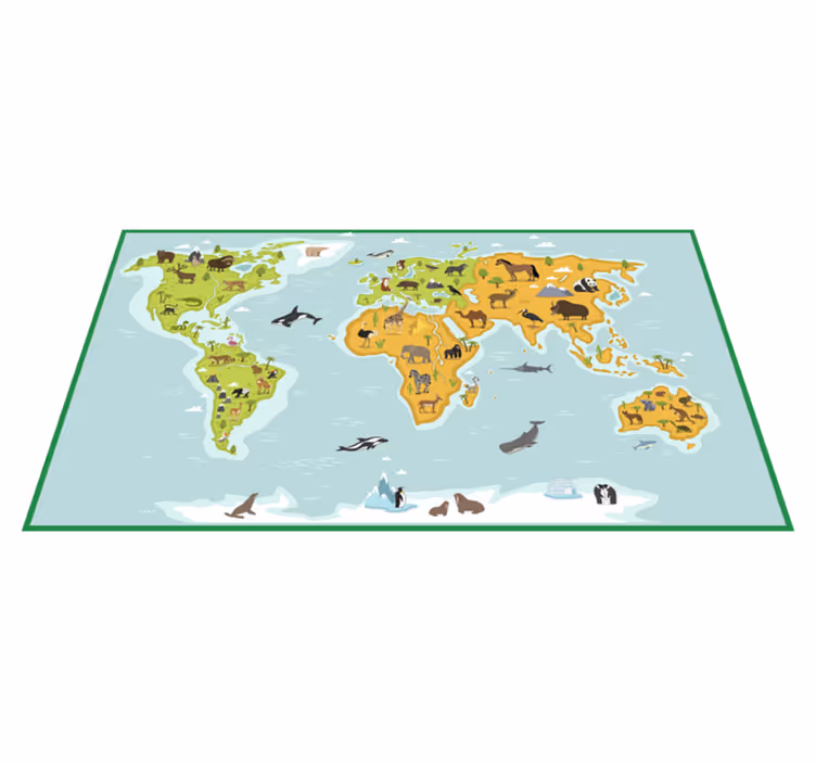 Alfombra vinílica mapamundi exploración cartográfica - TenVinilo