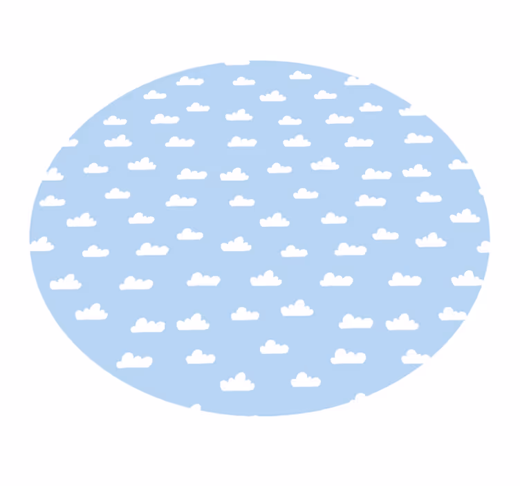 Alfombra vinílica infantil azul con nubes - TenVinilo