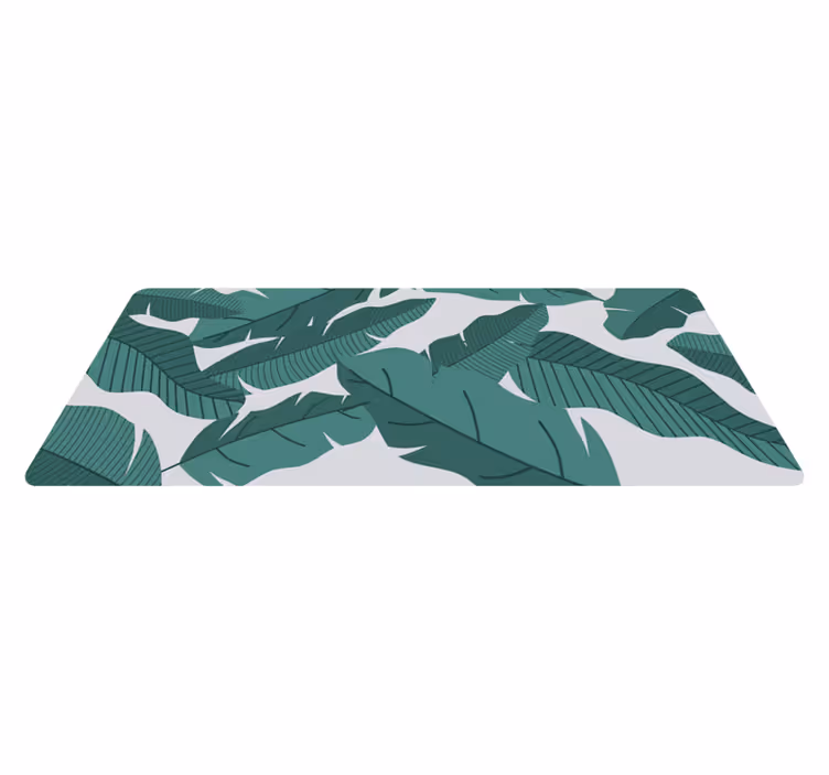Alfombra vinílica flores diseño de hoja botánica - TenVinilo