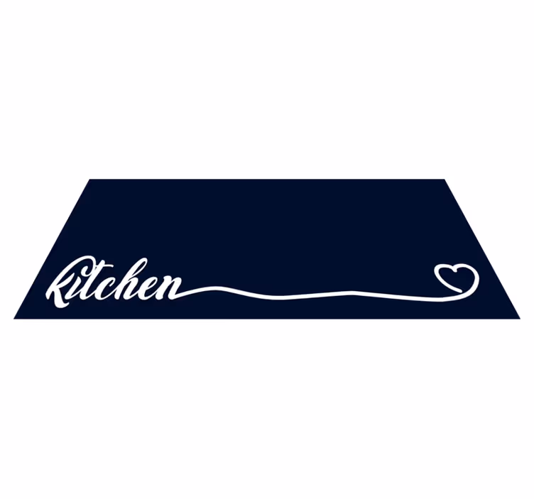 Alfombra vinílica con frase cocina y corazon - TenVinilo