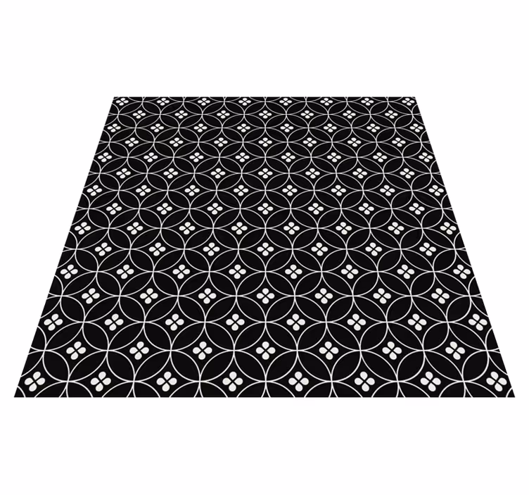 Alfombra vinílica geométrica patrón de círculo geométrico - TenVinilo