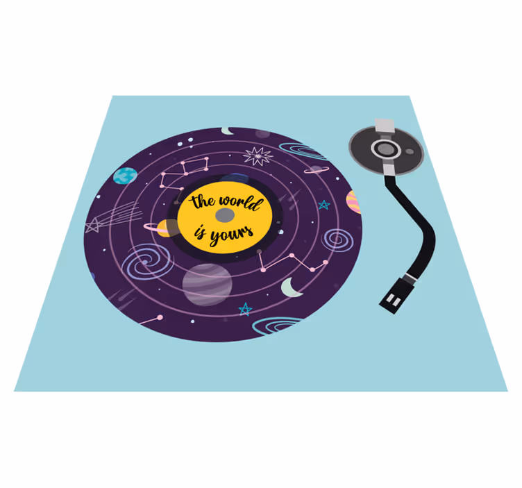 Alfombra vinílica con frase El mundo es tuyo - TenVinilo