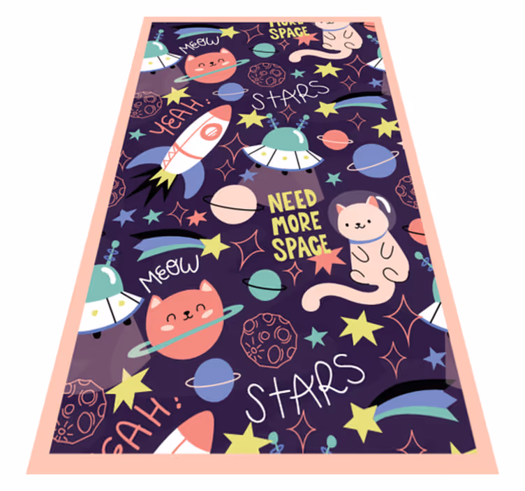 Alfombra vinílica infantil área de juego espacial - TenVinilo
