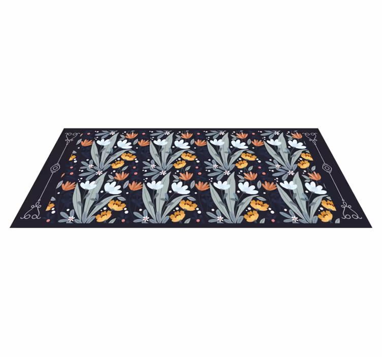Alfombra vinílica flores patrón de arreglo floral - TenVinilo