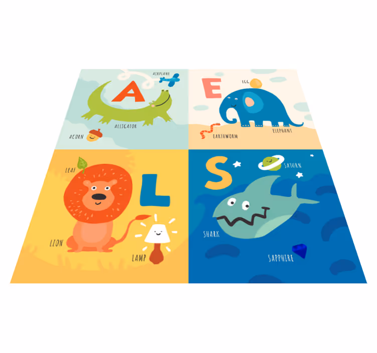 Alfombra vinílica abecedario animales nórdicos - TenVinilo
