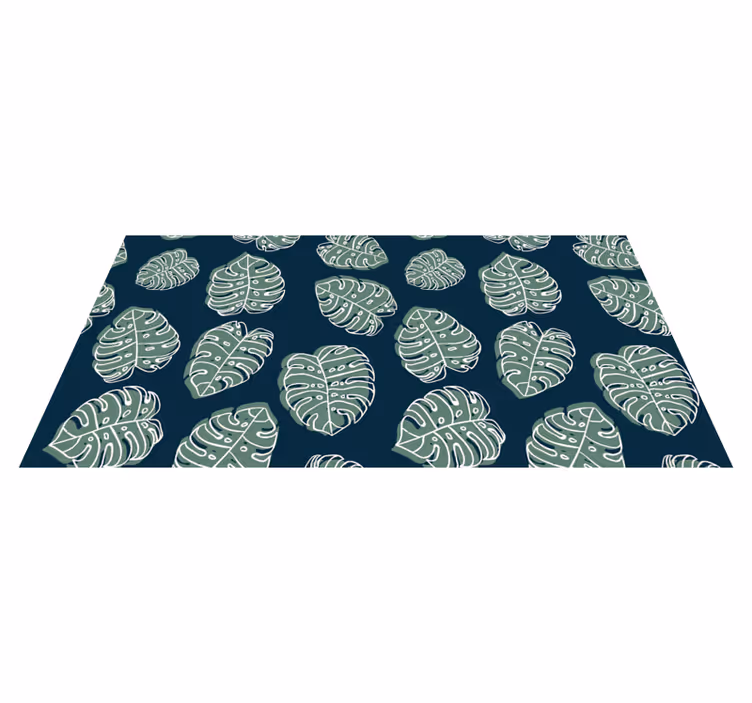 Alfombra vinílica flores patrón de hoja de monstera - TenVinilo