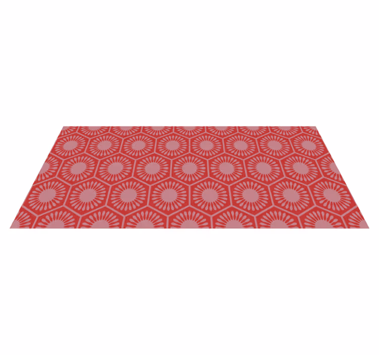 Alfombra vinílica geométrica conjunto de motivos circulares - TenVinilo