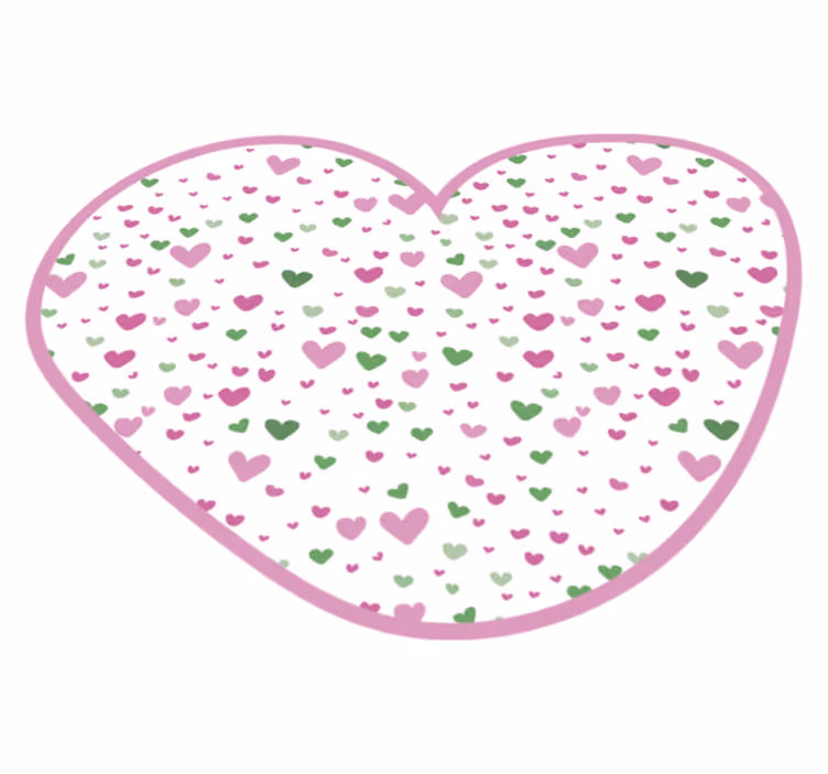 Alfombra vinílica infantil decorada con corazones - TenVinilo