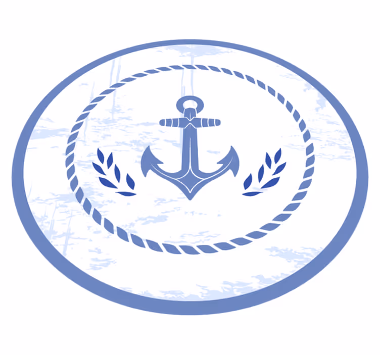 Alfombra vinílica salón emblema de ancla náutica - TenVinilo