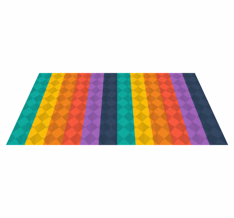 Alfombra vinílica geométrica espectro geométrico colorido - TenVinilo