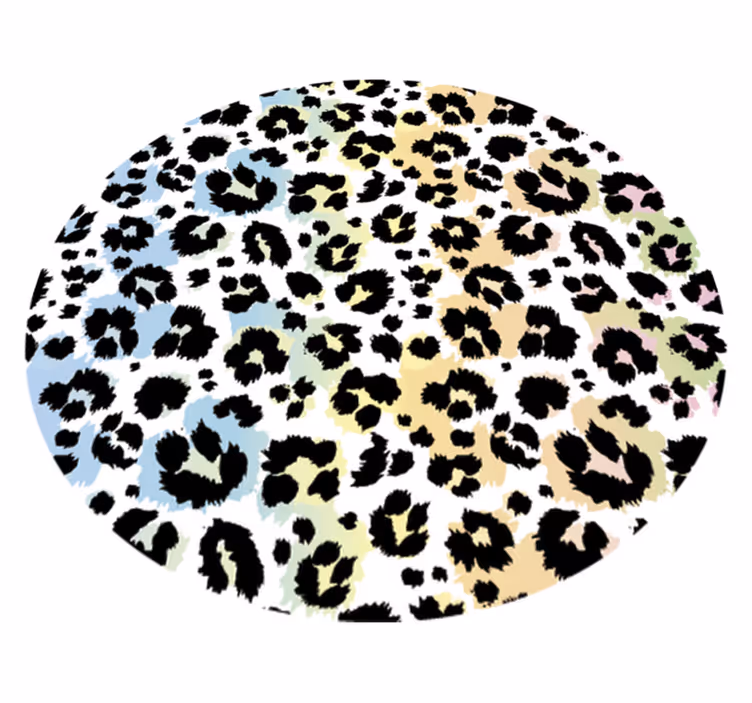 Alfombra vinilo leopardo azul y amarillo - TenVinilo