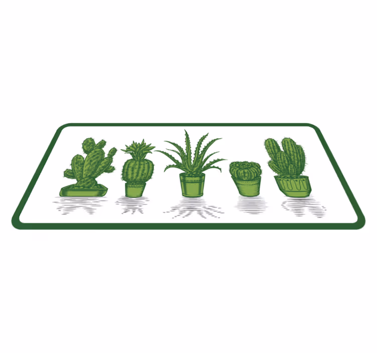 Alfombra vinílica entrada variedad de cactus - TenVinilo