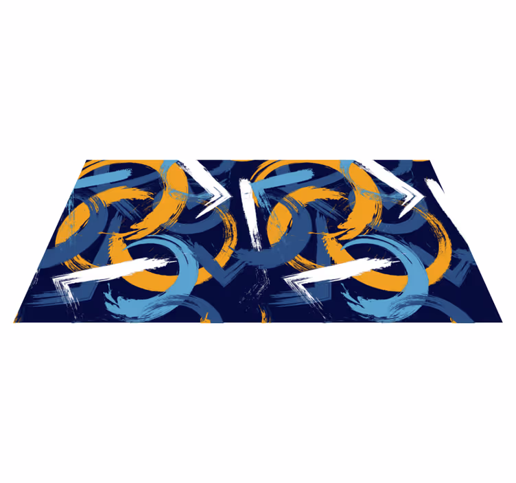 Alfombra vinílica geométrica remolinos abstractos - TenVinilo