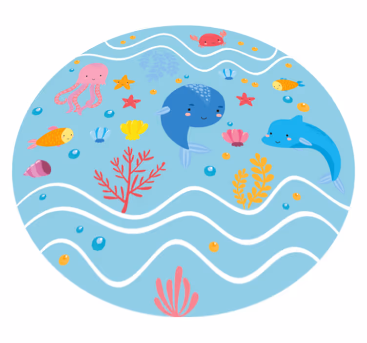 Aflombra vinílica animales Divertidos animales marinos - TenVinilo
