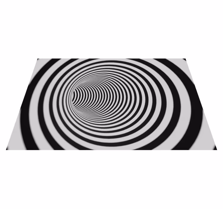Alfombra vinílica geométrica remolino de ilusión óptica - TenVinilo
