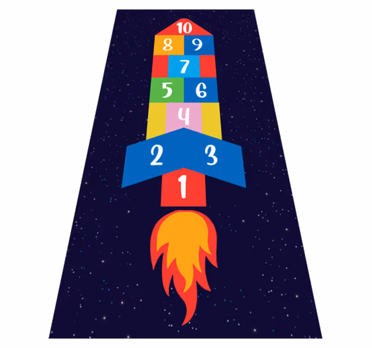 Alfombra vinílica juegos rayuela espacial - TenVinilo