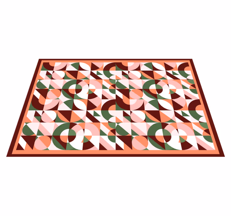 Alfombra vinílica geométrica patrón de mosaico geométrico - TenVinilo