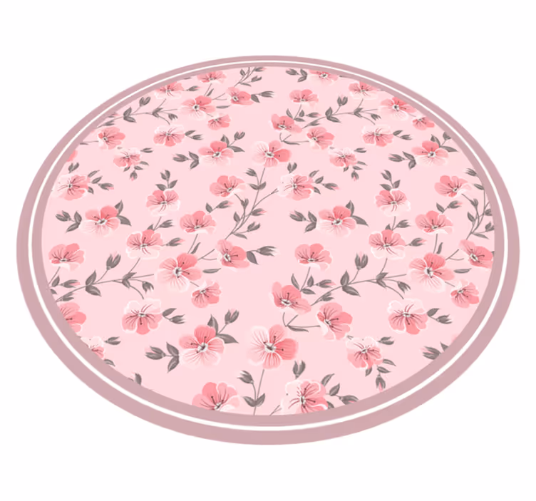 Alfombra vinílica flores de pétalos rosados - TenVinilo