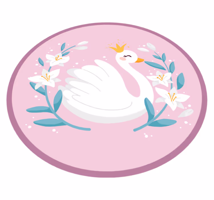 Alfombra vinílica animales reina cisne - TenVinilo