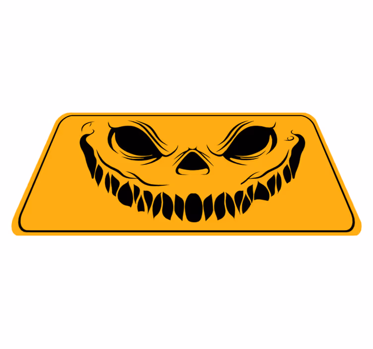 Alfombra vinílica Halloween cara sonriente espeluznante - TenVinilo